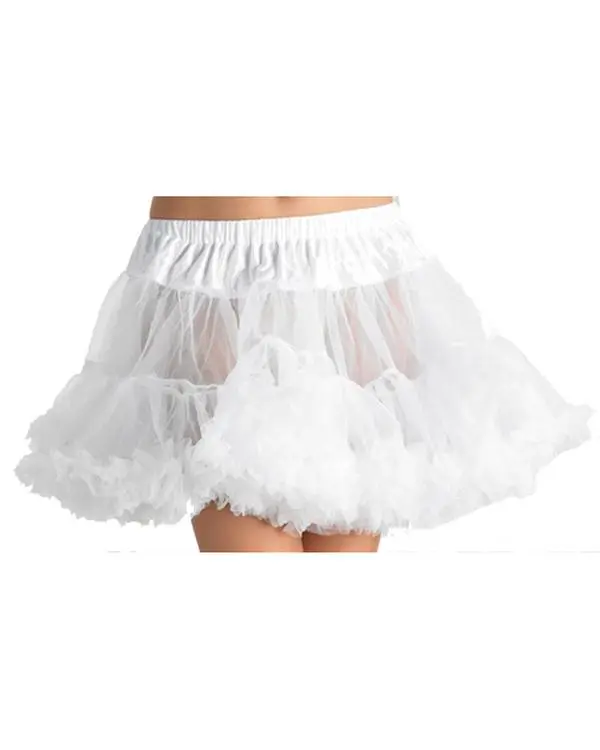 Leg Avenue Women's Plus Size Cute Basic Plain White Tulle Layered Petticoat Skirt - Adult Sexy Bottom for Costumes & Accessories