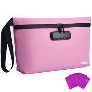 MAICHENG Smell Proof Bag with Combination Lock 12.6"x7.5" Large Storage Container Cosmetic Bag Medicine Organizer Travel Storage Case Pouch Great Christmas Gift