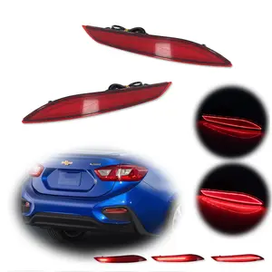 2pcs For 2016 2017 2018 2019 Chevrolet Cruze Red Rear Reflector Sequential LED Tail Brake lamps light,Replace OEM 84037297, 84037296