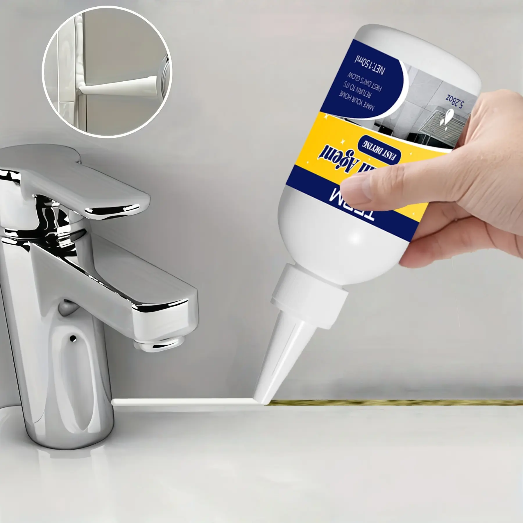 Fast-Drying Tile Grout Sealant, Interior Sealing Adhesive, Leakproof Waterproof Anti-Mold Grout, Effective Joint Filling, RV Kitchen Bathroom Repair, Hydrophobic Sealant