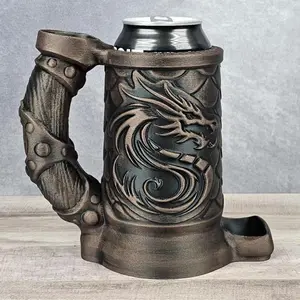 Dragon Dice Tower Mug Can Koozie - Table Top Gaming Cup for 12 oz Cans - DND Gaming Accessory Reusable
