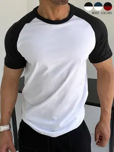 Unisex Color-Block Patchwork T-Shirt for Couples, Stylish and Comfortable Summer Casual Streetwear, Perfect for School and Daily Outings