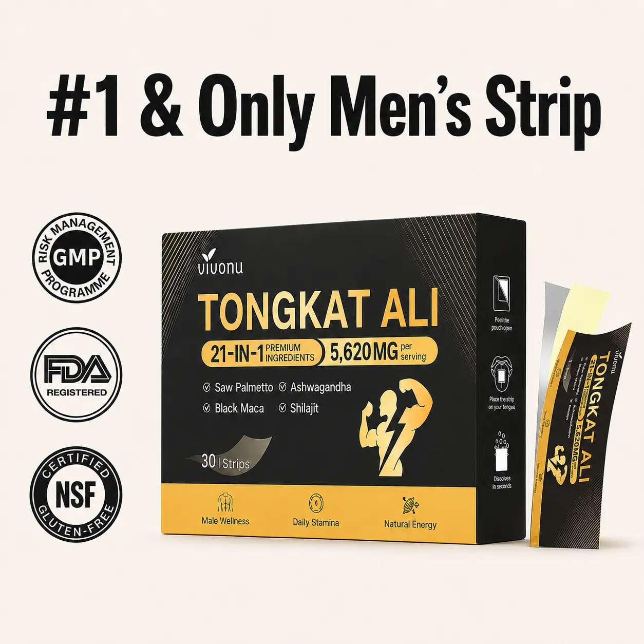 MEN'S MAX Dietary Supplement for Men, Support Energy, Stamina, Endurance, Vitality & Performance, Infused with Ashwagandha