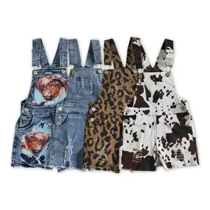 Denim Stretchy overall bottoms short Girls jeans