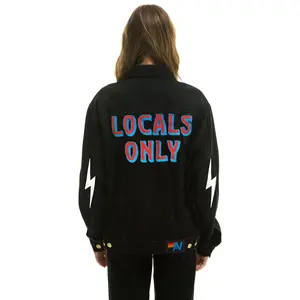 LOCALS ONLY OVERSIZED CONCERT DENIM JACKET - VINTAGE BLACK