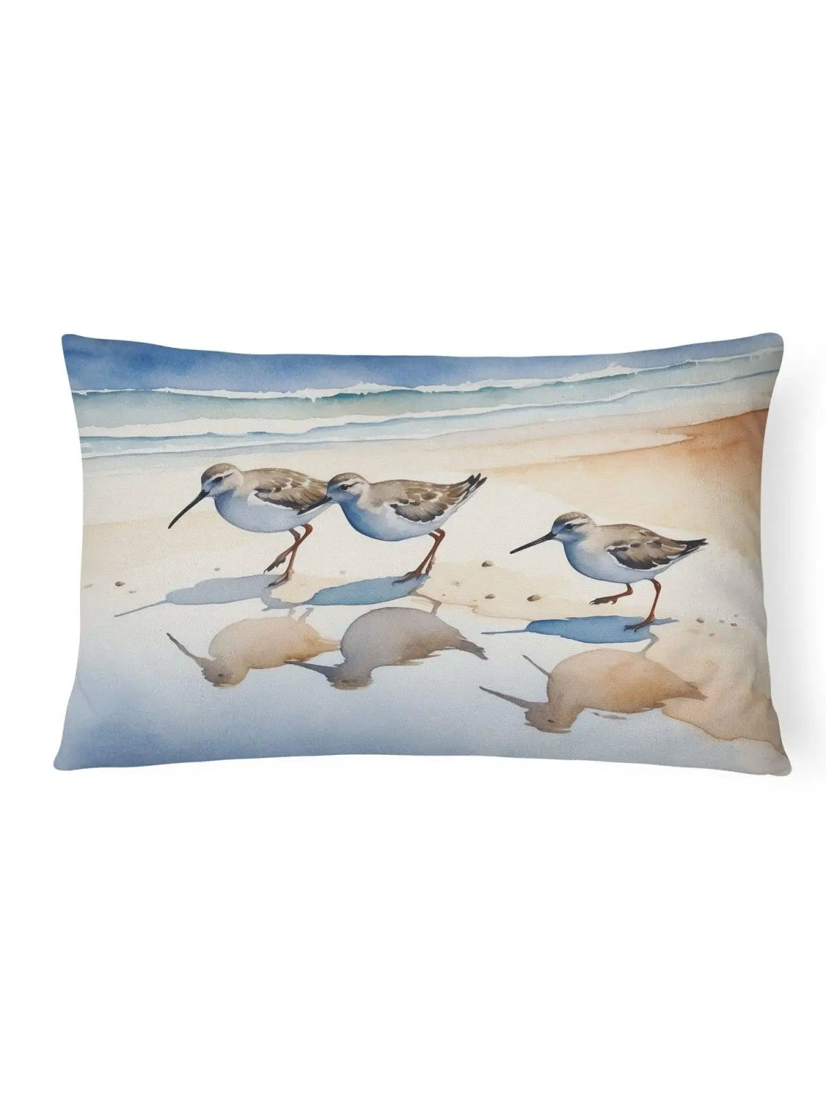 Carolines Treasures DAC7528PW1216 Sandpiper Artwork Throw Pillow, 16 x 12 in, Fade Resistant, Water Resistant, for Outdoor and Indoor Use