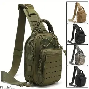 2026 New Unisex 1000D Recycled Tactical Crossbody Bag - MOLLE System Fanny Pack with Adjustable Strap & MOLLE Pads, Outdoor Fitness & Tactical Sports Bag for Hiking, Daily Use,summervibes outdoorfun