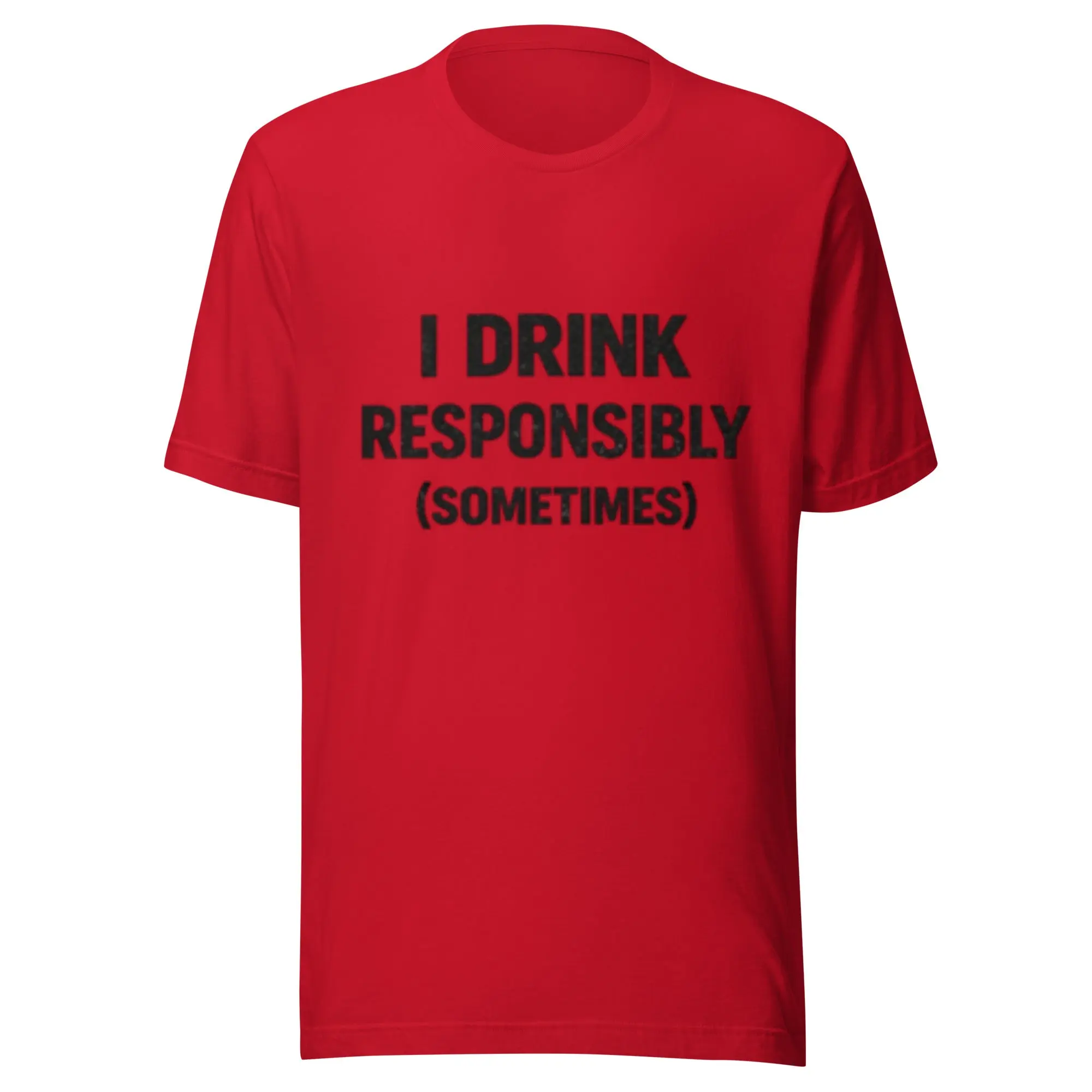 Men's Soft Round Neck Shortsleeve Cotton "I Drink Responsibly" Casual T-Shirt - Everyday Comfortable Menswear Top, Straight
