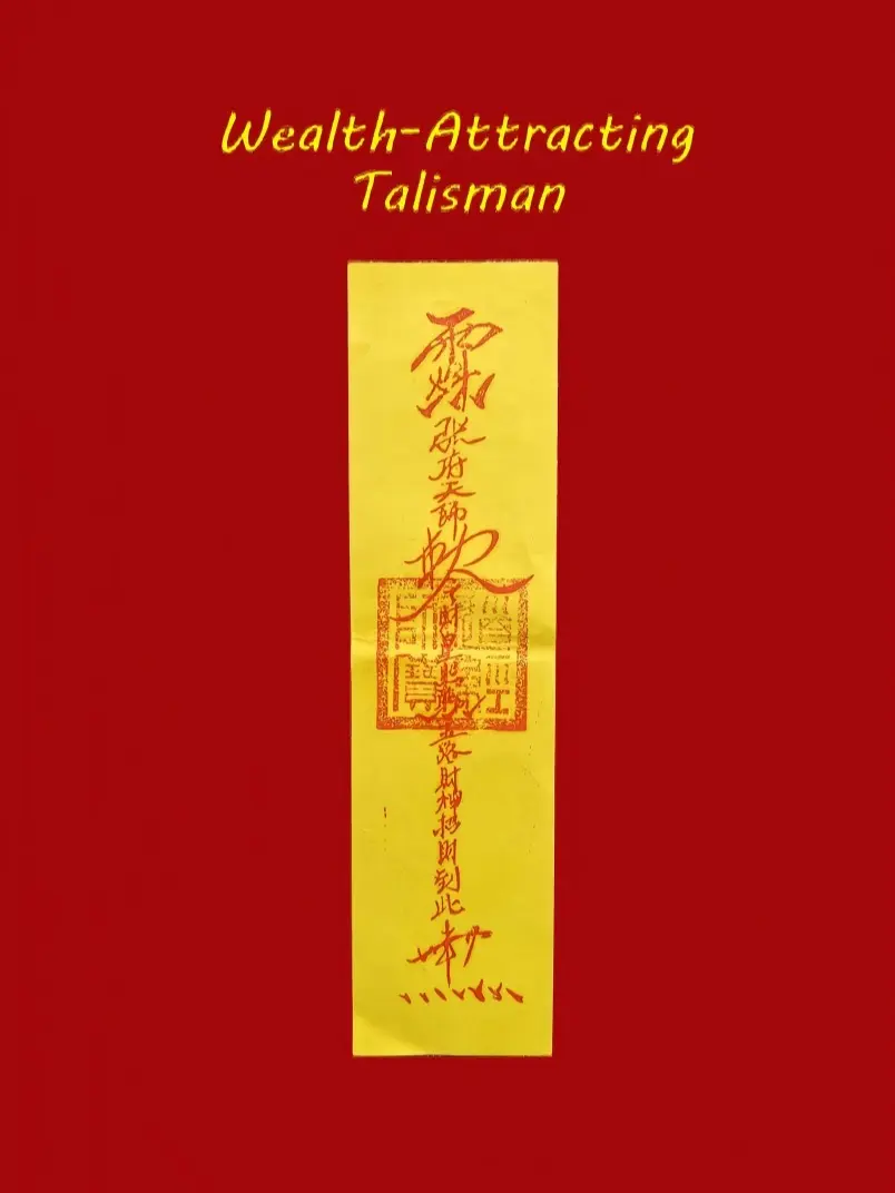 Wealth-Attracting Talisman | Boost Financial Luck | Enhance Fortune Energy | Taoism's Most Powerful Talisman | Taoist Master's Seal | Hand-Rubbed Imprint | Full of Magical Power, Amulets, Ornament summerwins,summerwins