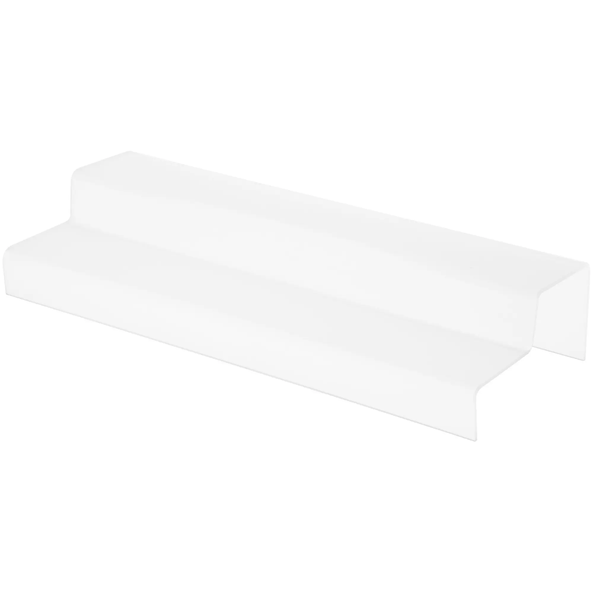 Plymor Frosted Acrylic 2-Step Solid Back Display Stairs