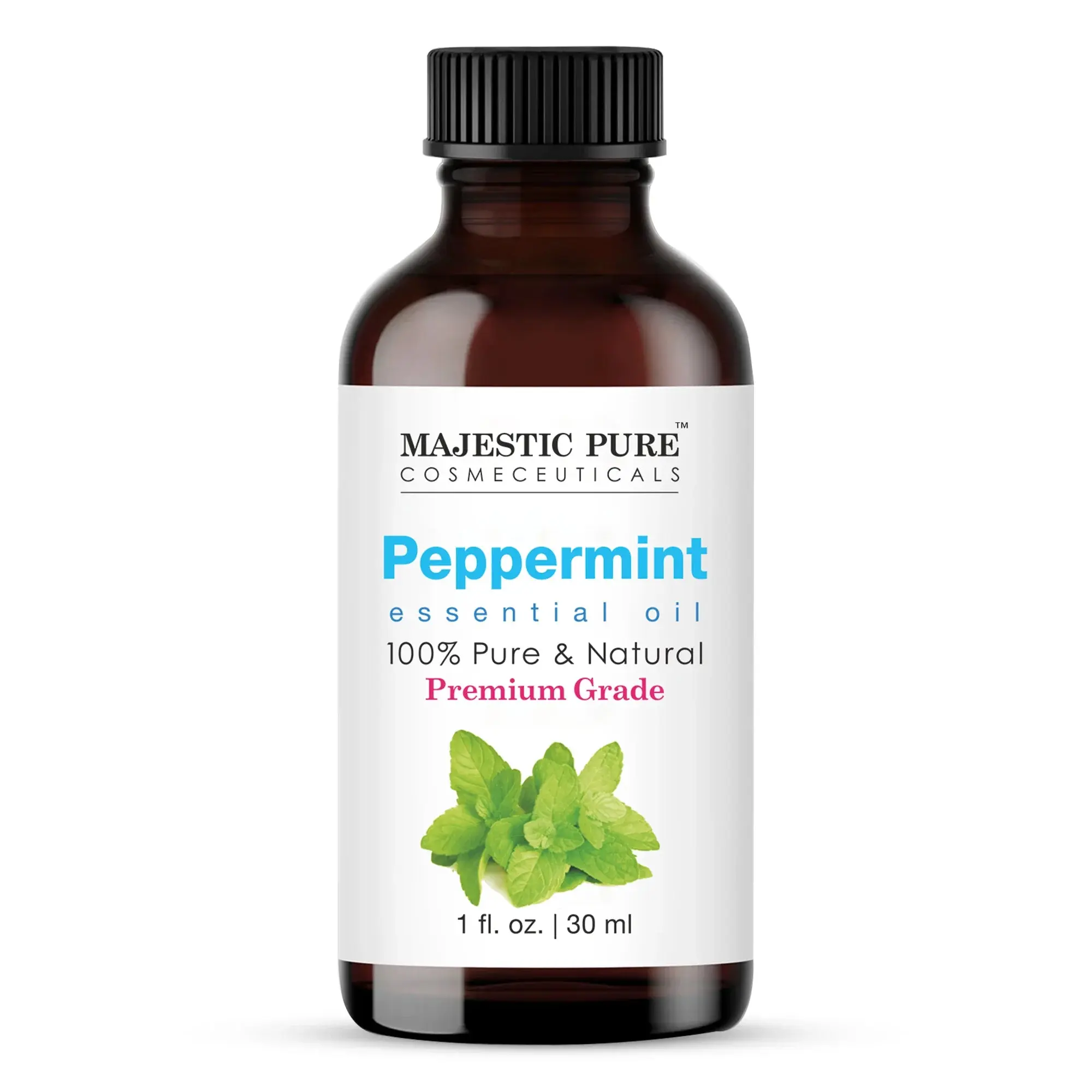 100% Pure Natural Peppermint Therapeutic Diffuser Essential Oil - 1 fl oz Cooling Fresh Scent for Diffusers, Stress Relief, Morning Routines Support & Alternative Healthcare Treatment