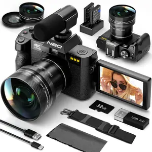 NBD S100 Pro Compact 4K Digital Camera for Photography - 48MP, 16X Zoom, WiFi, 32GB TF Card, Upgraded Lens & Battery, Wide-Angle Lens, Autofocus, Anti-Shake, Vlogging Camera for YouTube Travel