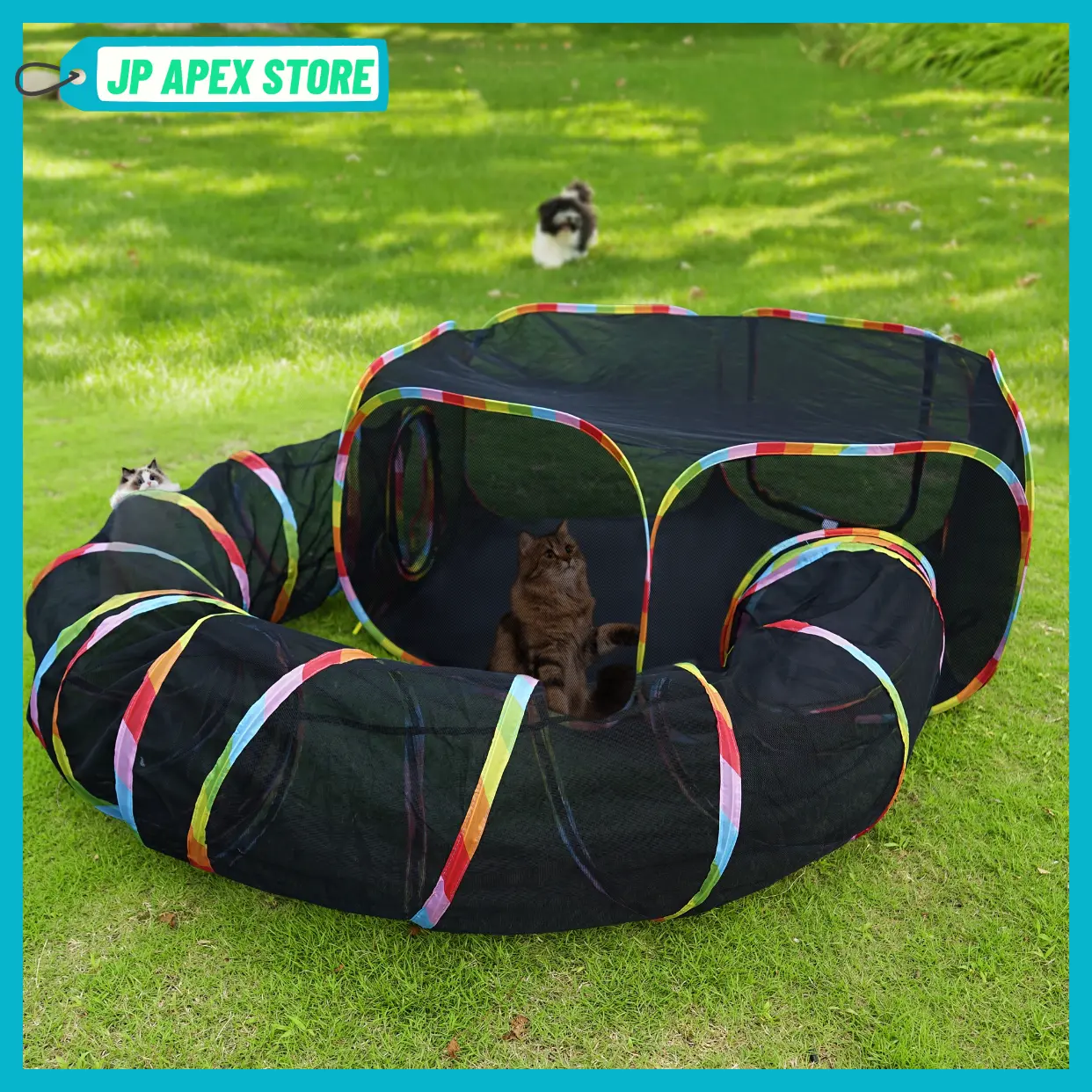 Outdoor Cat Enclosure,Portable Catio Outdoor Cat Tent,Cage Free Outside Cat Playpen Pet Enclosure,Enclosed Cat Run,Cat Tunnel Outdoor Cat Tunnels for Indoor Cats & Small Animals