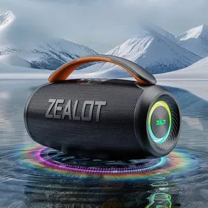 ZEALOT Outdoor Bluetooth Subwoofer, Portable Waterproof Speaker, Outdoor Wireless Speakers, 60W Portable HIFI Audio, IPX6 Waterproof, RGB Beat Lights, 6000mAh Long Playtime, BT5.3/EQ/Wireless Tandem, For Home/Camping/Party/Beach