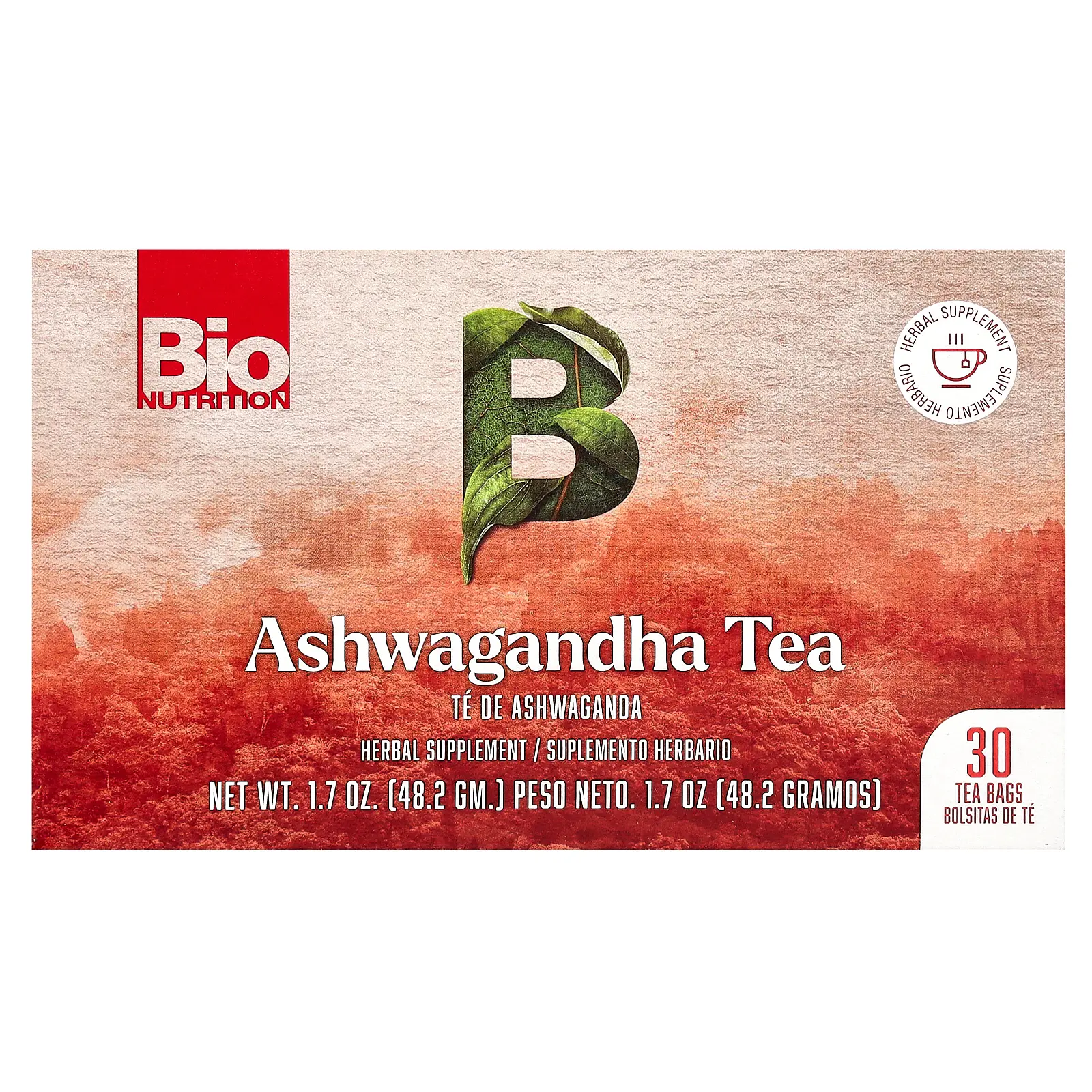 Bio Nutrition Ashwagandha Tea, Caffeine Free, 30 Tea Bags, 1.7 oz (48.2 g) Bio Nutrition Ashwagandha Tea, Caffeine Free, 30 Tea Bags, 1.7 oz (48.2 g)