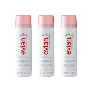 Evian Facial Spray, 1.7 oz. Travel Trio  - Instantly Hydrate - Refresh Skin - Revive Makeup - TSA Compliant - All Skin Types - French Alps Skincare