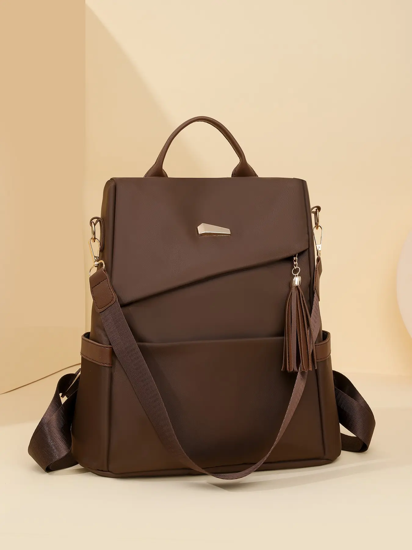 Retro style Su decoration, classic nylon, Traveler essentials backpack, with casual simple texture, large capacity, reasonable separation, multiple zipper pockets design, suitable for school and short distance travel, Backpack Bags, Backpacks Women