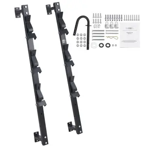 Trimmer Rack, 3-Place Weed Eater Holder For Trailers, Wall-Mounted Or Enclosed Trailer Mount, Zinc Alloy Locking Mechanism, Pair Of Outdoor Lawn Care Tool Racks For Edger, String Trimmer, And Hedge Trimmer