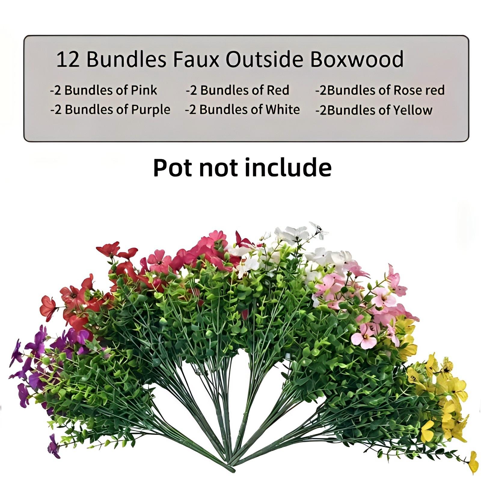 6-Color Artificial Flower (6/12pcs/set), UV Resistant Colorful Fake Flower, Decorative Bouquet for Home Garden Party Wedding Decor, Artificial Flowers Bouquet