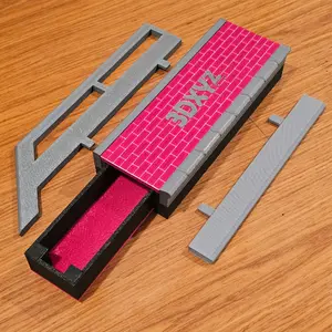 Grind Box 'Pro' -Fingerboard Obstacle with Built-in Storage that doubles as 2nd low profile ledge - includes textured coping and Pole Jam rail