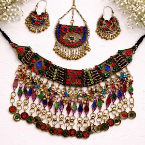 Afghan Jewelry Set – Colorful Necklace & Earrings