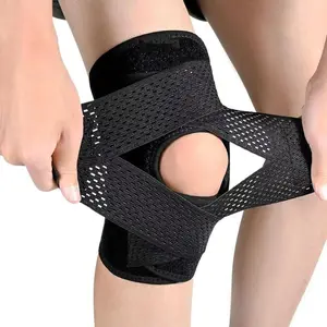 Air Mesh Fabric Patella Knee Strap for Knee Pain Relief Adjustable Brace for Women & Men Ideal for Running Basketball Volleyball Squats Tendonitis and Jumper's Knee Support with Side Stabilizers