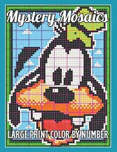 Large Print Mystery Mosaics Color by Number: Easy Dazzling Animals 100 Page Pixel Art Coloring Book for Adults and seniors, Color Quest Challenges Book (Mystery Mosaics Animal Color By Number)