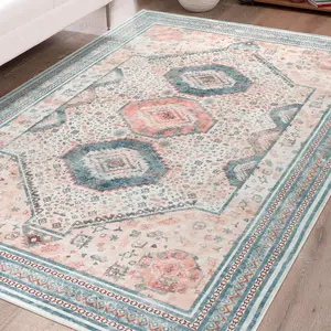 Orange Vintage Faux Cashmere Printed  Area Rug, Machine washable Rugs , Low PileSoft Boho Floor Covering Carpet, Non-slip Backing Rug, Floor Mat for Bedroom, Kitchen, Dining Room, Indoor Home Decorative Carpets,4x6,5x8,6x9,8x10 Feet rugs living room