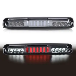 Smoked 3D LED Third 3rd Brake Light Cargo Lamp for 1999-2007 Chevy Silverado GMC Sierra 1500 2500 3500 HD, Waterproof Rear High Mount Stop Tail Light Truck Dynamic Taillight