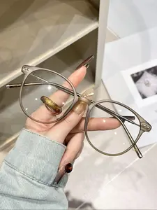 Oval Frame Eyeglasses, Light Blocking Eyeglasses for Women & Men, Trendy Casual Eyeglasses, Fashion Eyeglasses for Work, Daily Clothing Decor, Perfect for Student Daily Use