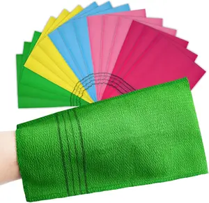 Korean Exfoliating Mitt Set - 15 Pcs Multicolor Viscose Rayon Gentle Scrub Mitts for Skin Care & Body Scrubbing - 5 Vibrant Colors for Men & Women - Soft & Durable Exfoliating Cloths