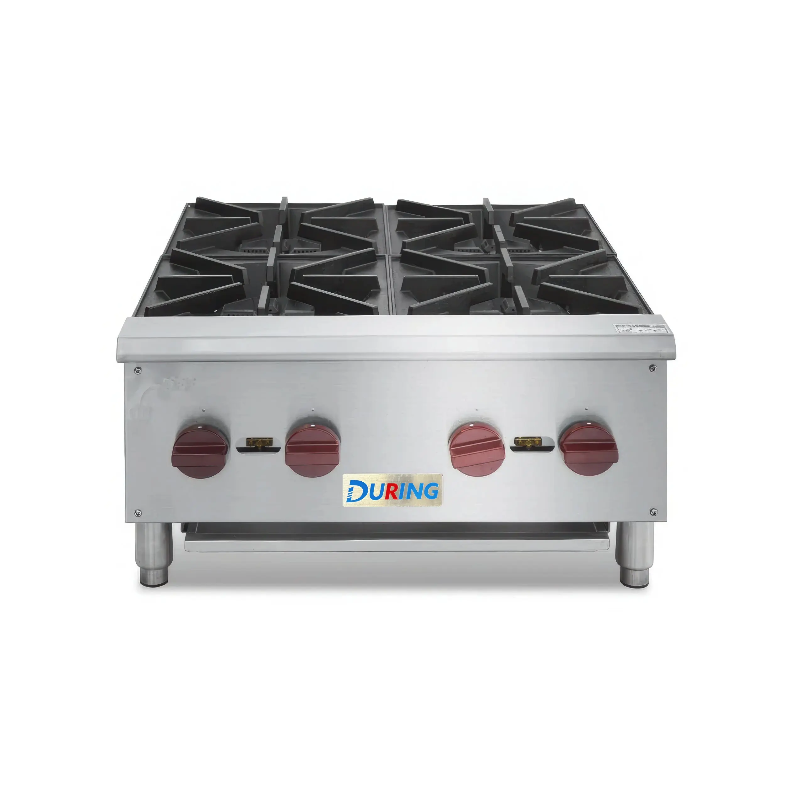 DURING D-HSD-BG-4 24" Commercial Countertop Gas Range - 4 Burner Gas Stove with 100,000 BTU