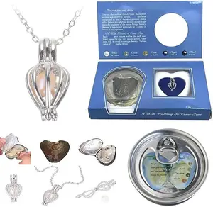 Wish Pearl Necklace and Locket Set DIY Valentine's DayGift for Wife Girlfriend Mother Exclusive RomanticSurprise Design chrismas gift Unique Gift Set