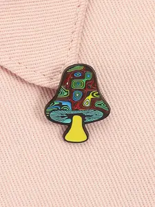 Psychedelic Fly Agaric Mushroom Enamel Pin Vintage Cartoon Retro Fungus Plant Alloy Brooch Lapel Backpack Badge Fashion Jewelry Accessories Gift for Friends