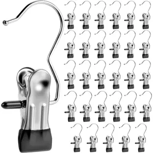 20 Pack Heavy Duty Clothes Pins, Boot Hangers for Closet, Laundry Hook Hanging Clips Clamps for Closet Organizer Pants Hats Socks Towels Clips, Clothespins Hanger for Travel Handbag Legging