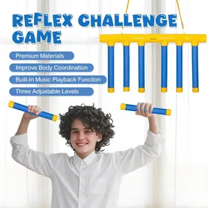 Reflective Drop Stick Challenge Game Set, Hand-Eye Coordination Training Toy, Speed Reaction Test for Kids and Adults, Family Fun Game, Perfect Christmas Gift