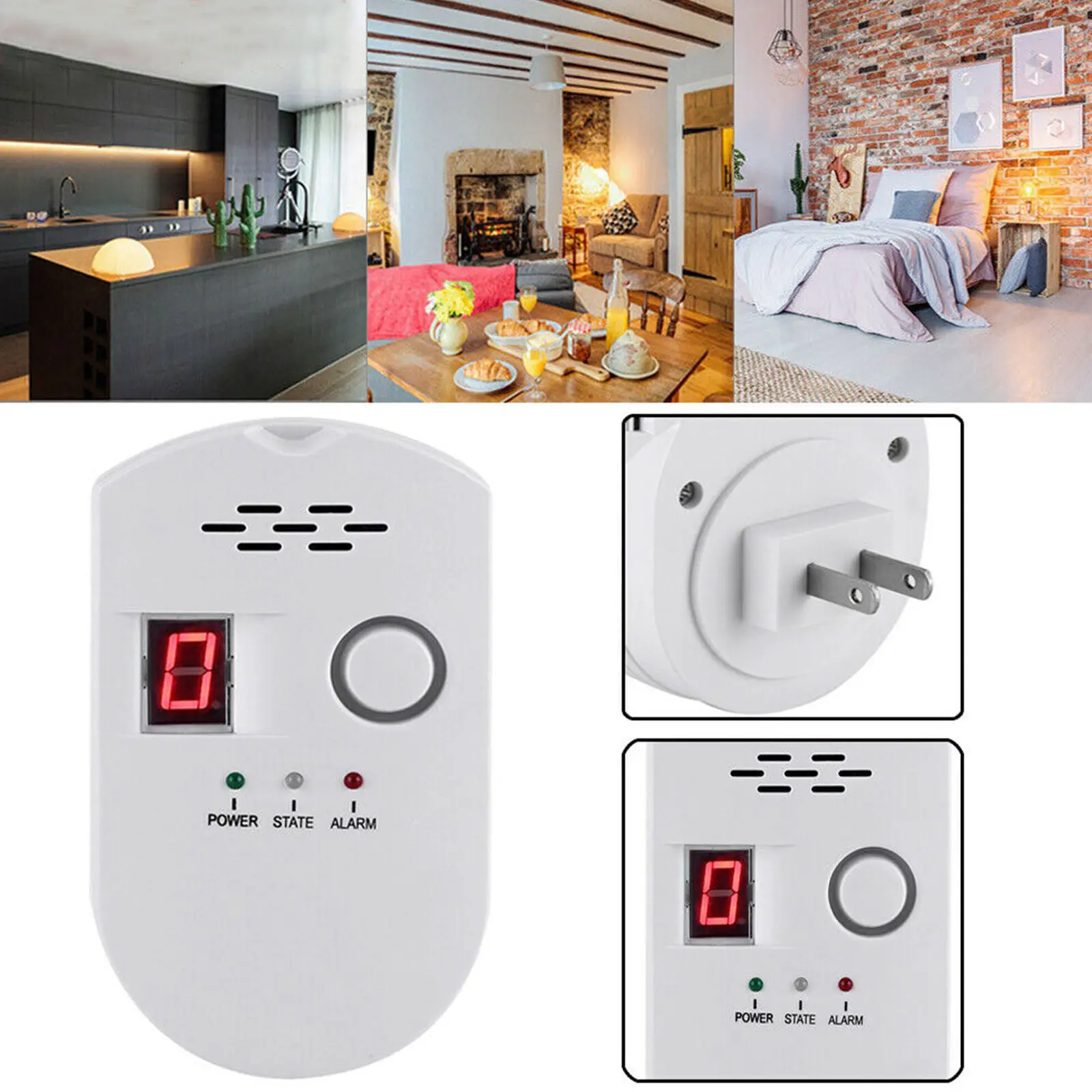 Professional LPG LNG Gas Detector nsitivity Digital Display Audio Alarm Methane Butane Combustible Leakage Tester CSA Approved for Kitchen Camper Industrial Pipeline Inspection