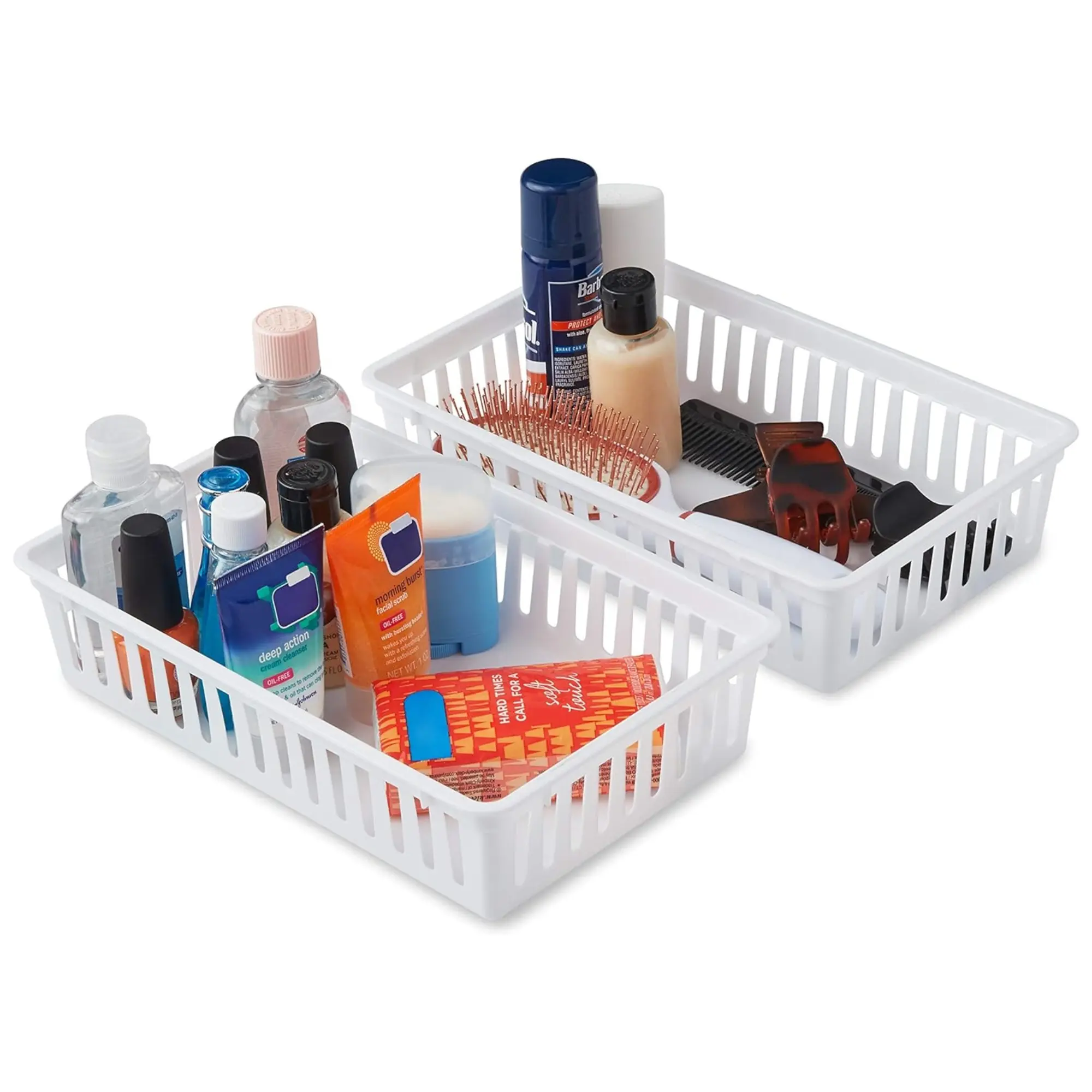 Tribello Plastic Storage Bins, 9x6x2 inch Rectangle Organizers for Home Storage, Drawer Bins, Bathroom Drawer Organizers, Pantry Baskets for Organizing - Made in USA