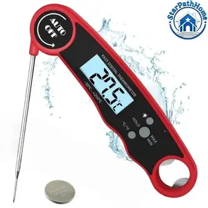 Digital Meat Thermometer, Food Temperature Thermometer with Bottle Opener, Waterproof Magnetic, Instant Read, Folding Stainless Steel Probe for BBQ Grill Smoker, Steak Pork Cooking Tools, Kitchen Home