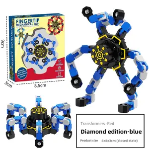 Transformable Luminous Mechanical Fidget Spinner Finger Rotating Stress Relief Educational Toy for Kids Adults Stress Reliever