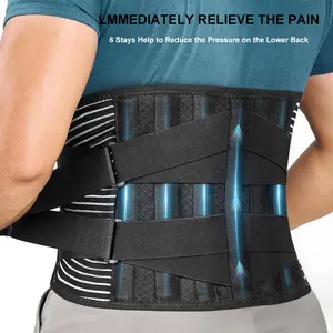 [Mother's Day] Back Braces for Lower Back Waist Belt with 6Stays Breathable Lumar Belt for Men Women Work Waist Girdle Support Healthcare Lumbar Support Belt-Back Brace,Immediate Relief from Back Pain