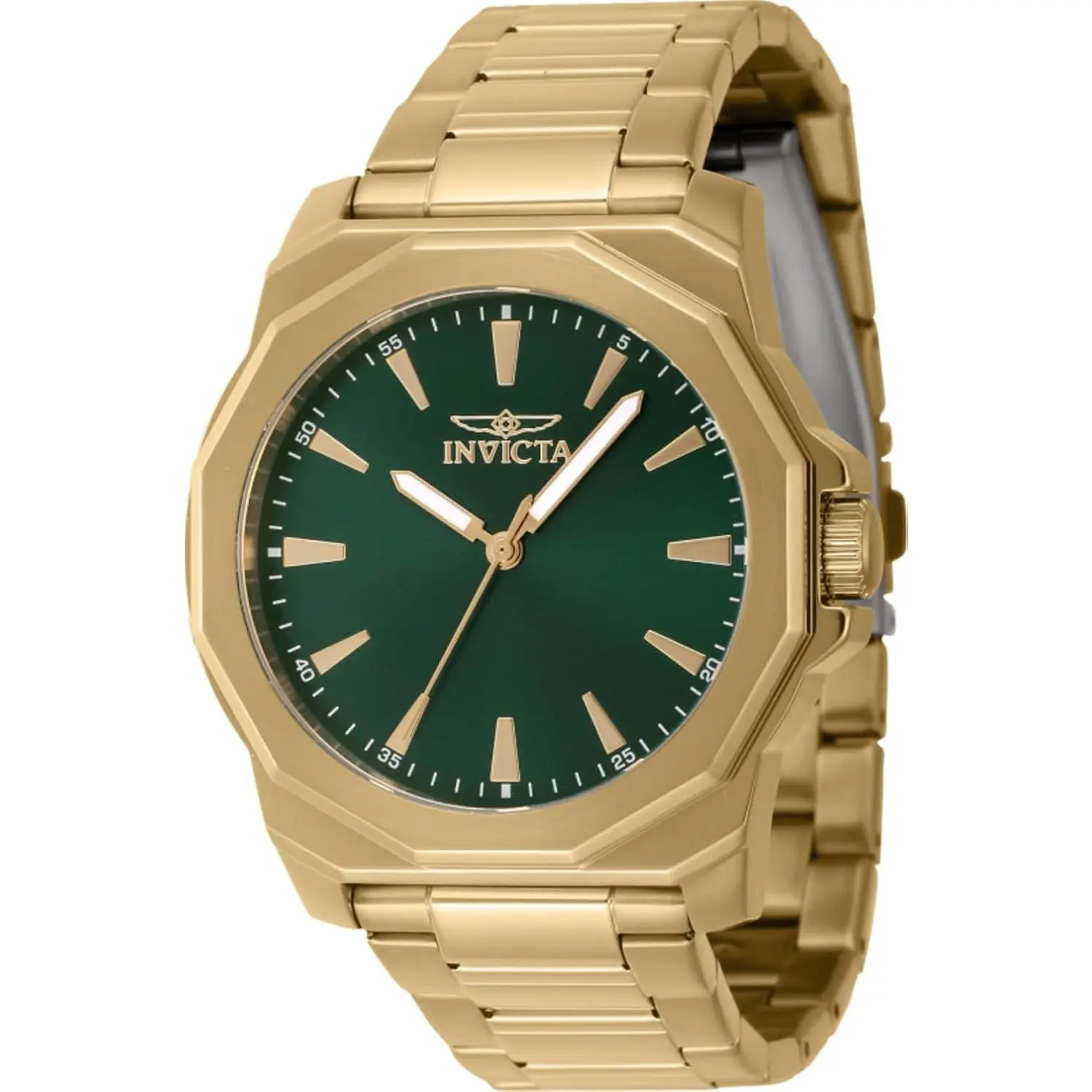 Invicta Men's Speedway Sporty Stainless All-Metal Glow-in-the-Dark Quartz Watch - 42mm, Stainless Steel Case, 30M WR, Mineral Crystal Dial, Sporty Quartz Watches, Stainless Quartz Watches