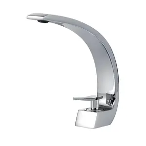 Single-Handle Mixing Bathroom Faucet Luxury Curved Basin Faucet Complete Installation Kit (Gold, Black)