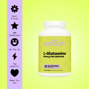 Wellah L-Glutamine Capsules | 200 Servings Daily Supplement Clean Fitness Supplement
