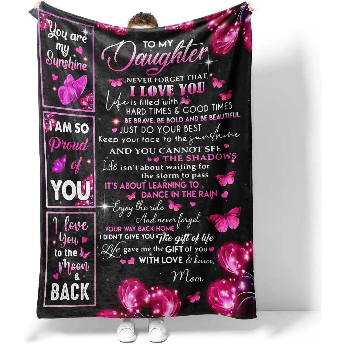 Daughter Gifts from Mom Gifts for Daughter from Mom to My Daughter Blanket Birthday Blanket for Girls Daughter Graduation Blanket Daughter Gifts 60" x50