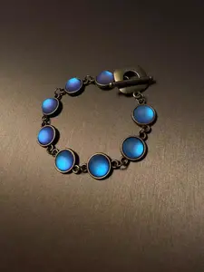 Retro Blue Mysterious Bracelet Like Wearing Flowing Deep Sea Blue, Unique Fashion Jewelry Accessory for Stylish Women Stackable bracelets