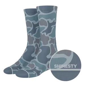 The Trail Runner | Shinesty Tonal Grey Camoflauge Heel Hammock™ Crew Socks