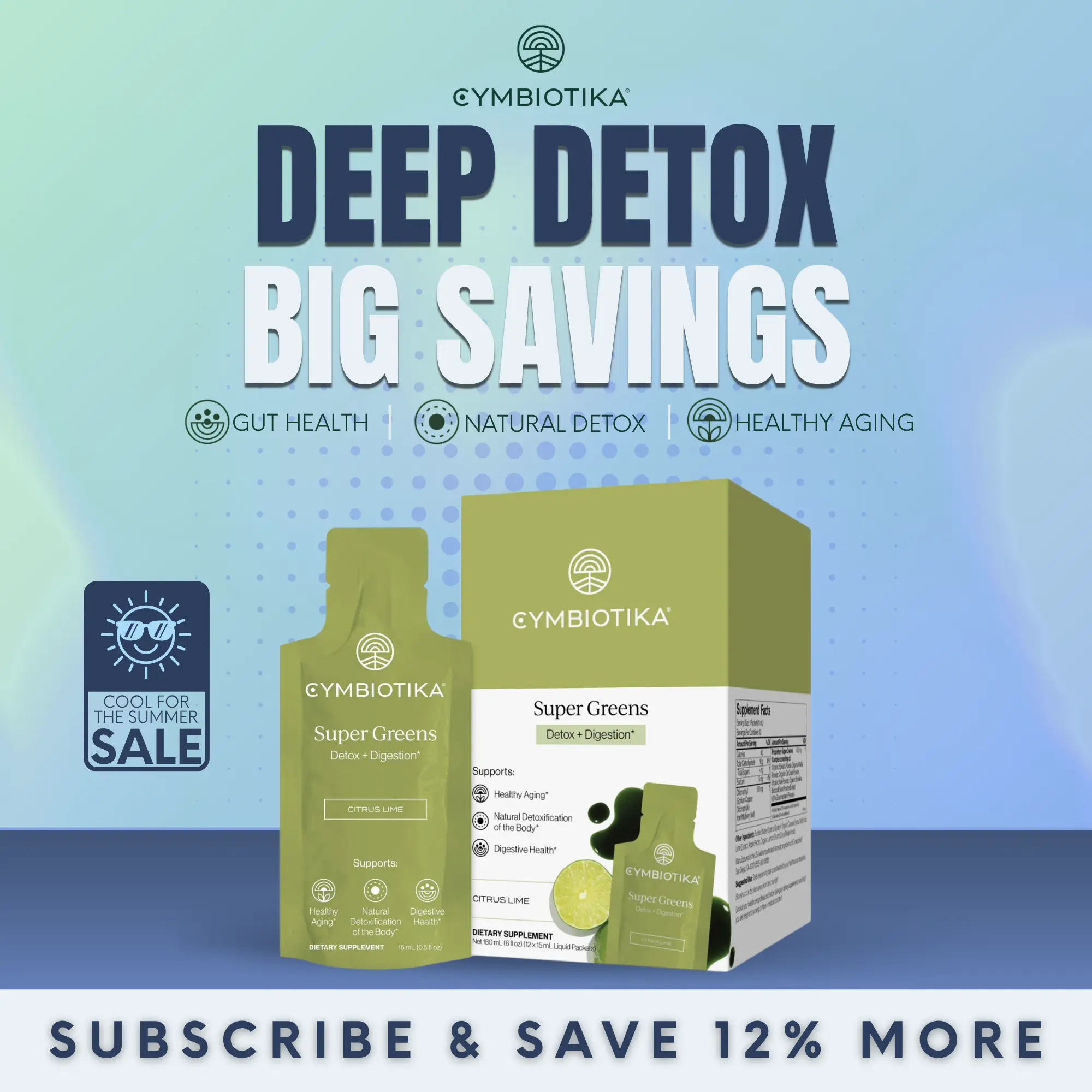 Super Greens Detox Formula | 12-Pack Starter Kit | Gut Health & Detox | Energy & Digestion Support | Chlorophyll