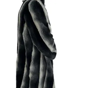 Unisex Plush Winter Luxury Fur Coat Black Gray and White Soft Warm Jacket for Men and Women