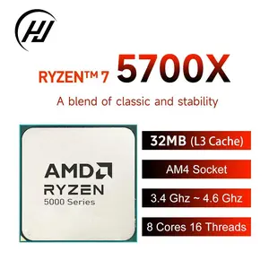 AMD Ryzen 7 5700X 8-Core 16-Thread 7NM 3.4GHz L3=32M Desktop Processors 65W Socket AM4 DDR4 NEW R7 5700X Gaming CPU Processor but without fan